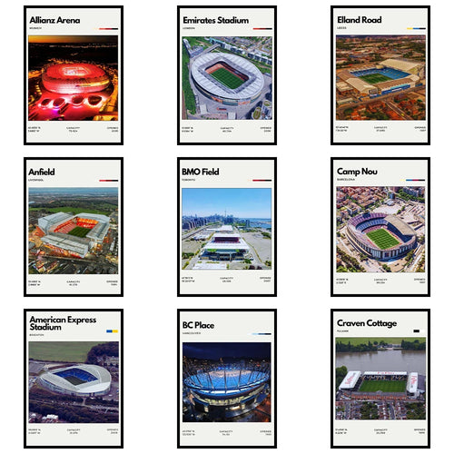World Football Stadium Wall Art Poster Famous Soccer Stadium Canvas Art Prints Football Stadium Wall Art Picture Canvas Painting